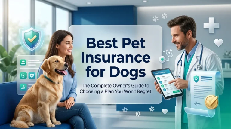 Dog owner discussing pet insurance policy options with a veterinarian for the best dog coverage